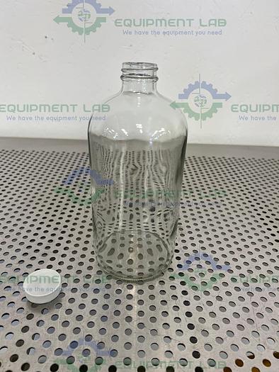 Used Box of 12 - VWR 15900-226 Clear BR Glass Bottle 1000mL w/ Teflon-Lined Closure