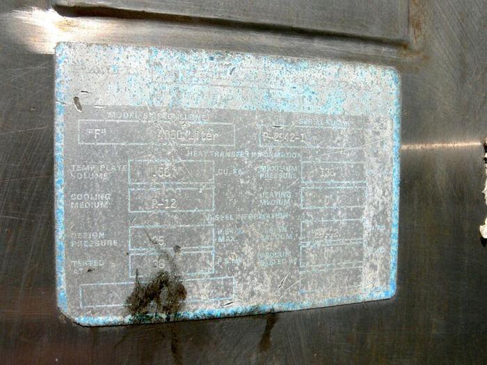 Used Paul Mueller 4000 Liter SS Jacketed Reactor w/ Agitator 25 PSI FV &138 PSI