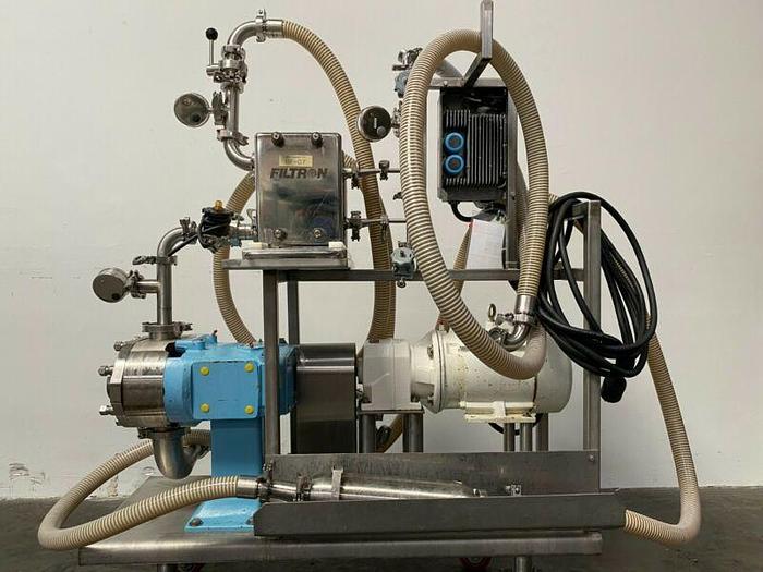 Used Tangential Flow Filtration SS Skid w/ Waukesha 130U2C Pump &a...