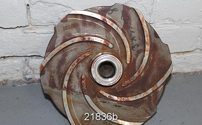 Used Goulds 3196 Impeller, 8", 6-Vane, Casting No.: 54021 (For 3x4x10 Pump) #21836