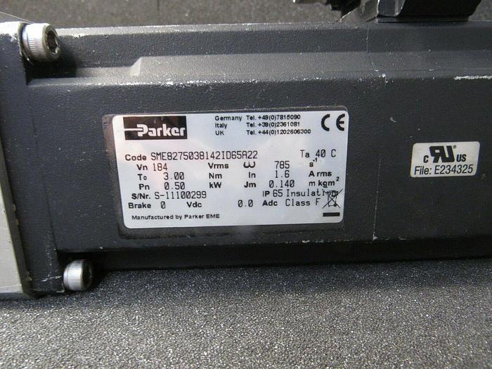 Used Parker SME8275038142ID65A22 W/ Neugart WPLE 80 Right Angle Gear Head