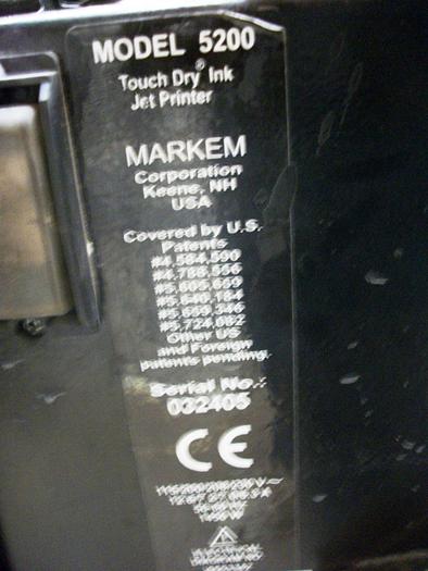 Used Printer, Inkjet, Markem, Mdl 5200, Single HeadPrinter, Inkjet, Markem, Mdl 5200, Single Head #S741879