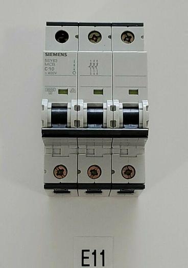 *NEW NO BOX* Siemens 5SY63 MCB C10 Circuit Breaker 3P 400V 10A + Warranty!