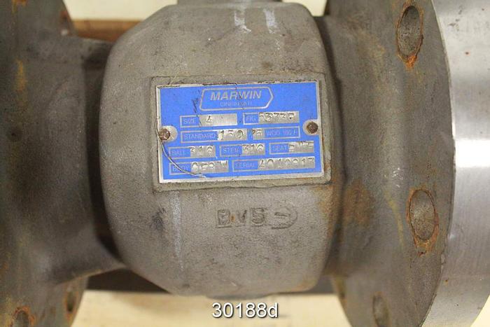 Used Marwin 5333R 4" Control Ball Valve (Stainless Steel) #30188