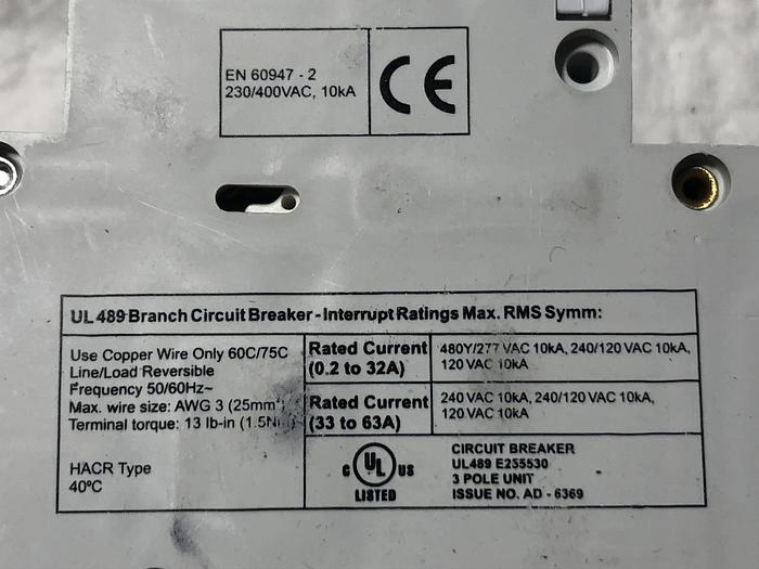 Techna JTech-489 2 Pole 3 Amp Circuit Breaker(MP)