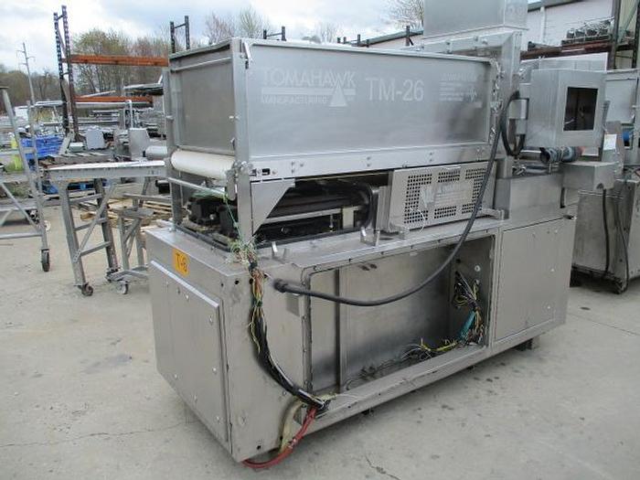 Used TOMAHAWK HIGH SPEED FORMING MACHINE WITH PAPER FEED AND SOFT FEED FILL SYSTEM TM-26
