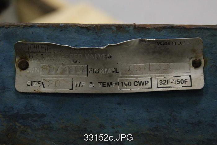 Used Fabri 20" Hand Operated Knife Gate Valve #33152