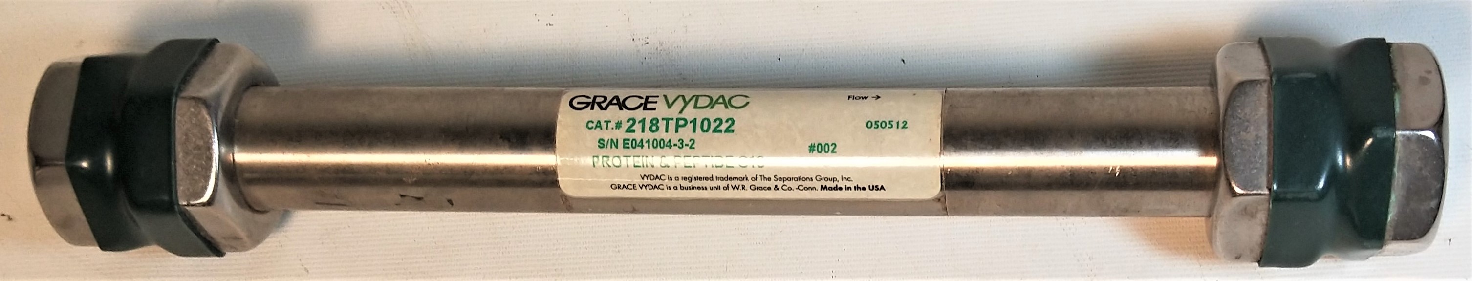Used Vydac 218TP1022 C18 Preparative HPLC Column - 25 cm × 22 mm x 10µm