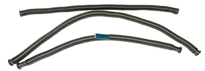 Used KF25 Corrugated Flex Hose Bellows Stainless Steel Length 36-48" Lot of 3 (8610)W