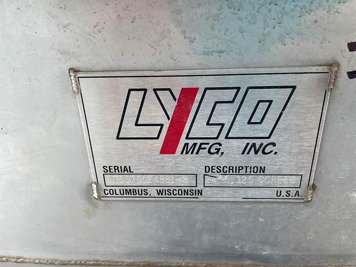Used Lyco Mfg. Stationary Product/Waste Water Dewatering Screens