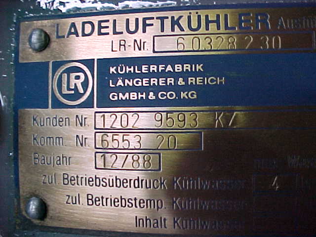 Used CHARGE AIR COOLER MWM TBD 604BL