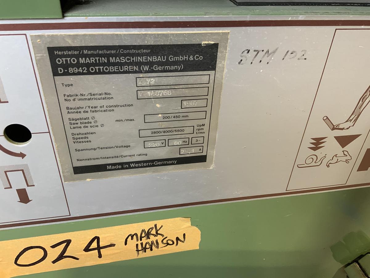 Used Martin STM 152 Sliding Table Saw – Premium German Build