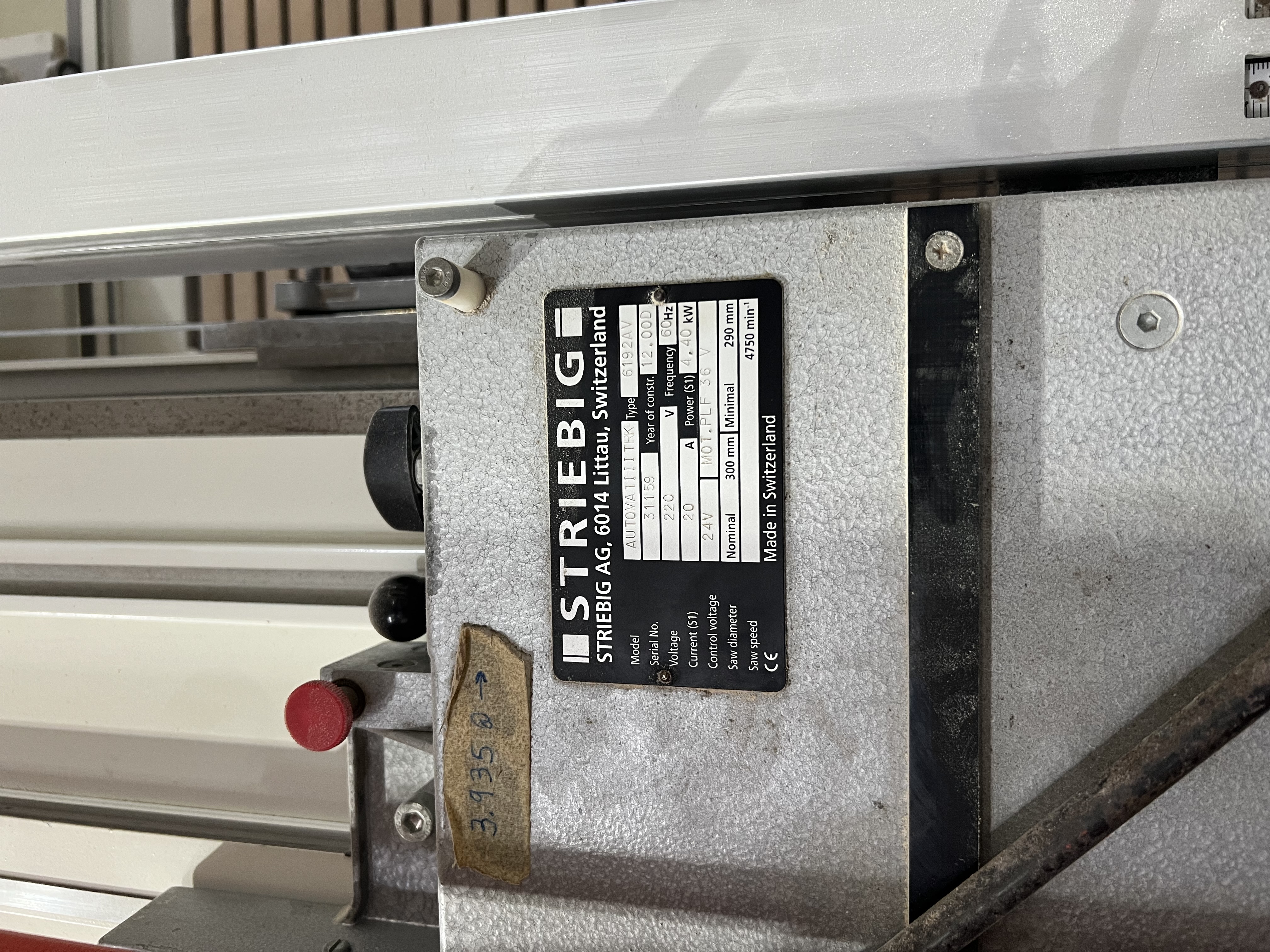 Used Used Striebig 6192 Vertical Panel Saw