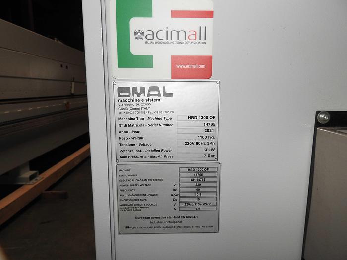 Used 2021 SCM GROUP/OMAL HBD-1300OF Demo Machine HBD-1300OF