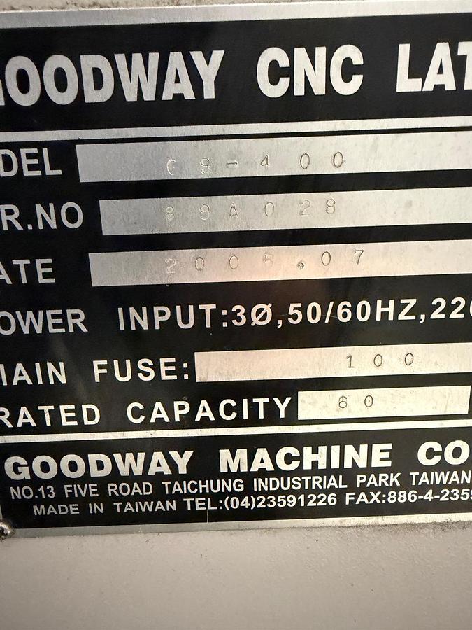 Usato TORNIO GOODWAY GS 400 CNC FANUC