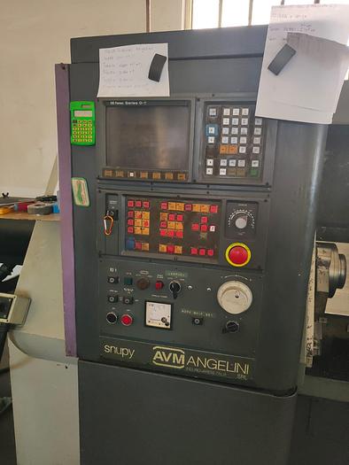 Used AVM Angelini Snupy Lathe + LNS HYDROBAR Bar Pusher