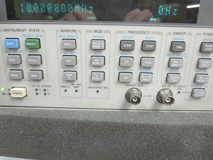 Used H-P, 83752B, Synthesized Sweeper (#2), .01-20 GHZ, Powers On,For Parts Or Repair