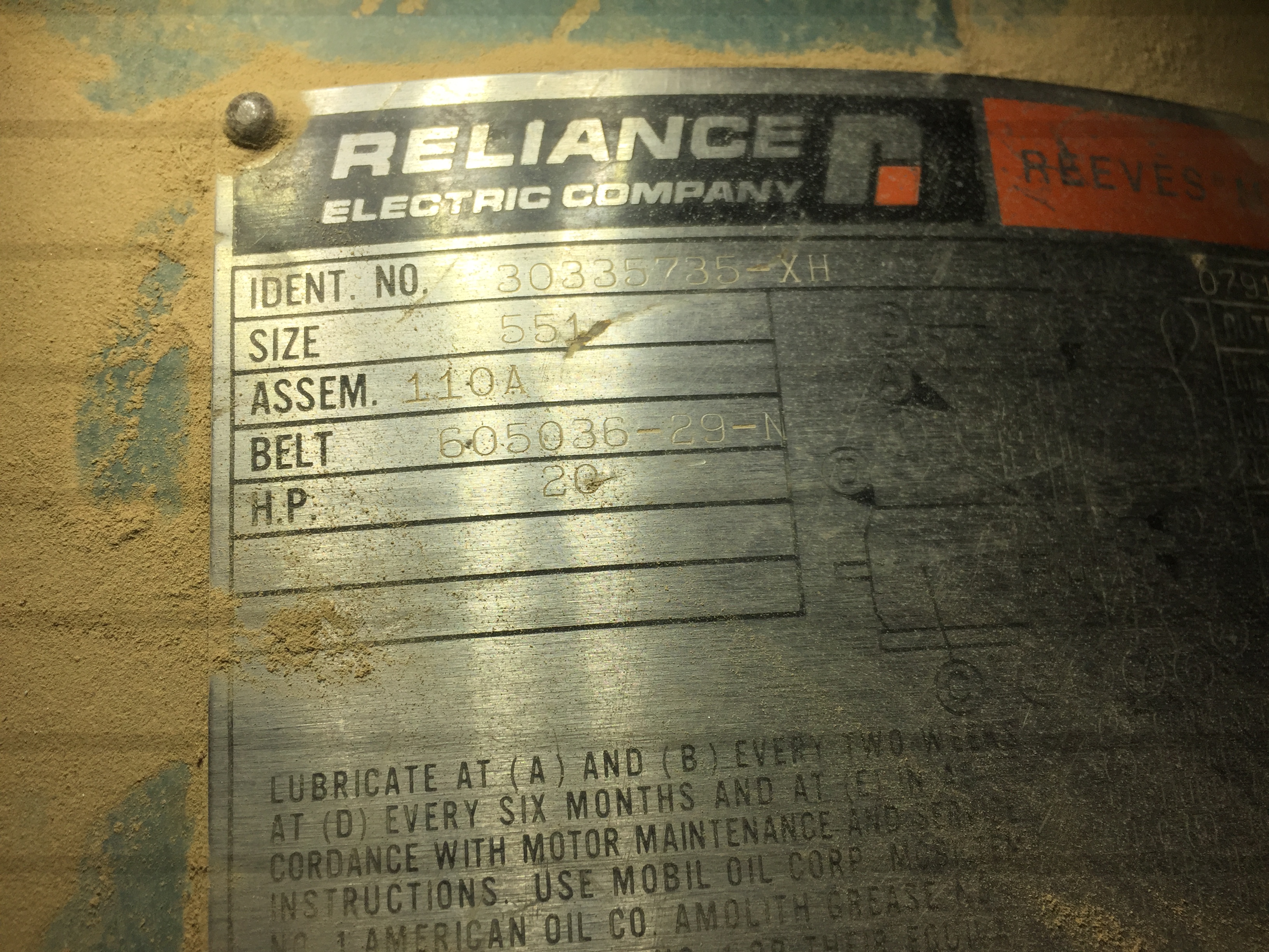 Used 20 HP Reeves Variable Speed Drive With Gear Reduction Output