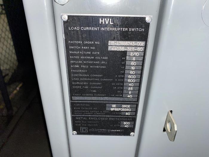 Used SQUARE D COMPANY 2000 / 3000 KVA DRY TYPE TRANSFORMER