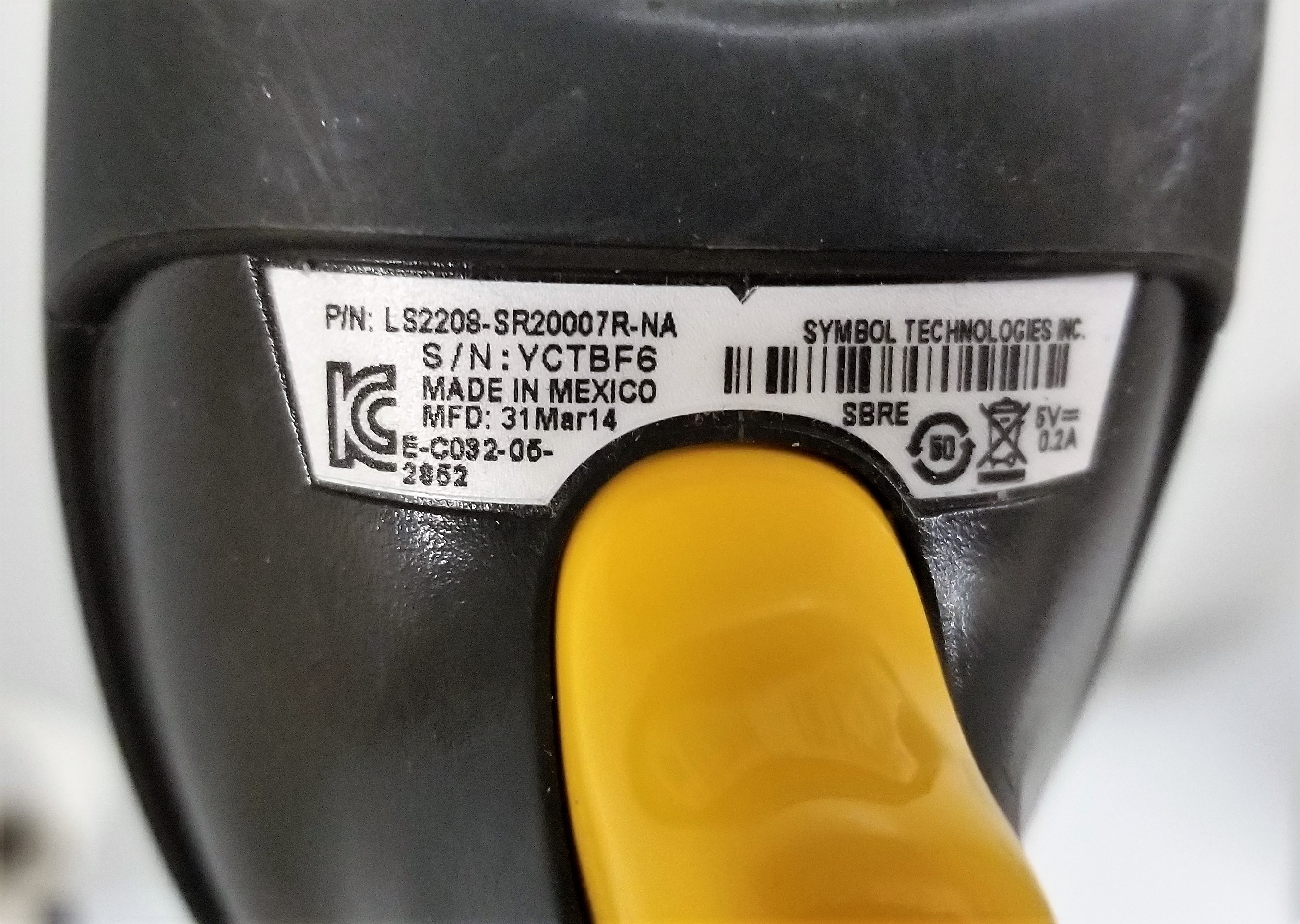 Used Symbol LS2208-SR20007R-NA Bar Code Reader with USB Connection