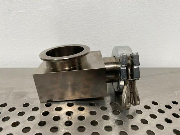 Used Stainless Steel Vacuum Pump Elbow Reducer KF-25 to KF-40 Fitting