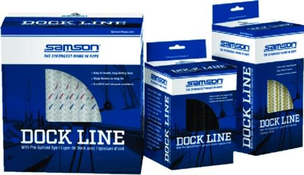 Harbormaster Dock Line - 1/2in. x 30ft. - White with Red and Blue Tracer