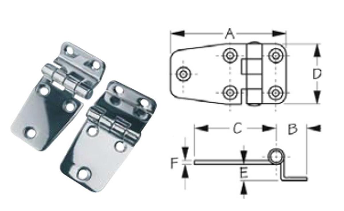 Offset Short Side Hinges - 2pk.