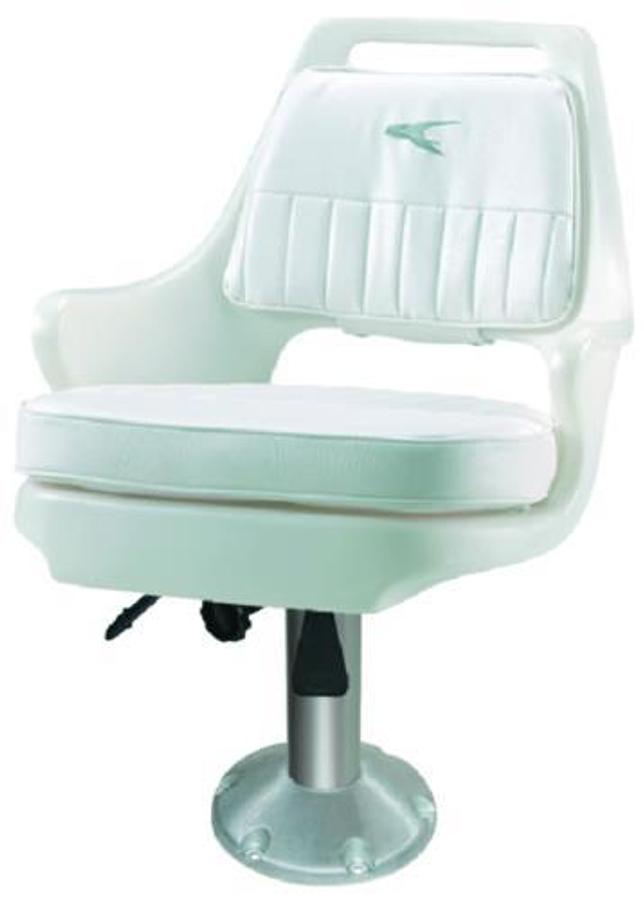 Pilot Chair with Cushion Set, Spider, Fore and Aft Slide, and 15in. Pedestal - White