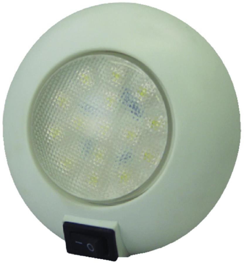Surface Mount LED Dome Light - 4in. Diameter - 15 Cool White LEDs