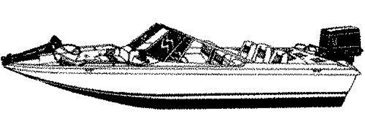 Fish & Ski Style Boats With Walk Thru Windshield Cover - 16ft. 6in.