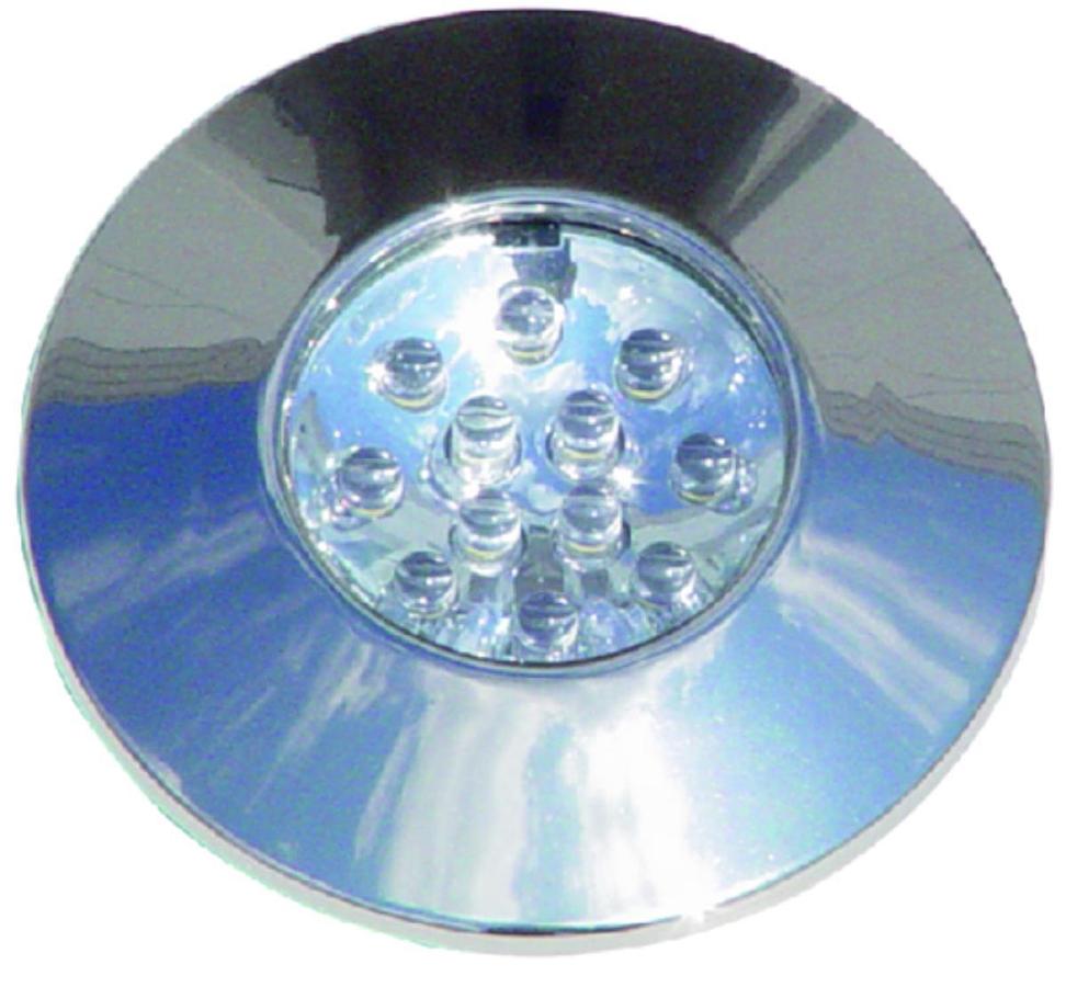Bamako LED Headliner Light - Nickel/ABS Plastic Base Housing - 3 1/2in. Dia. - White