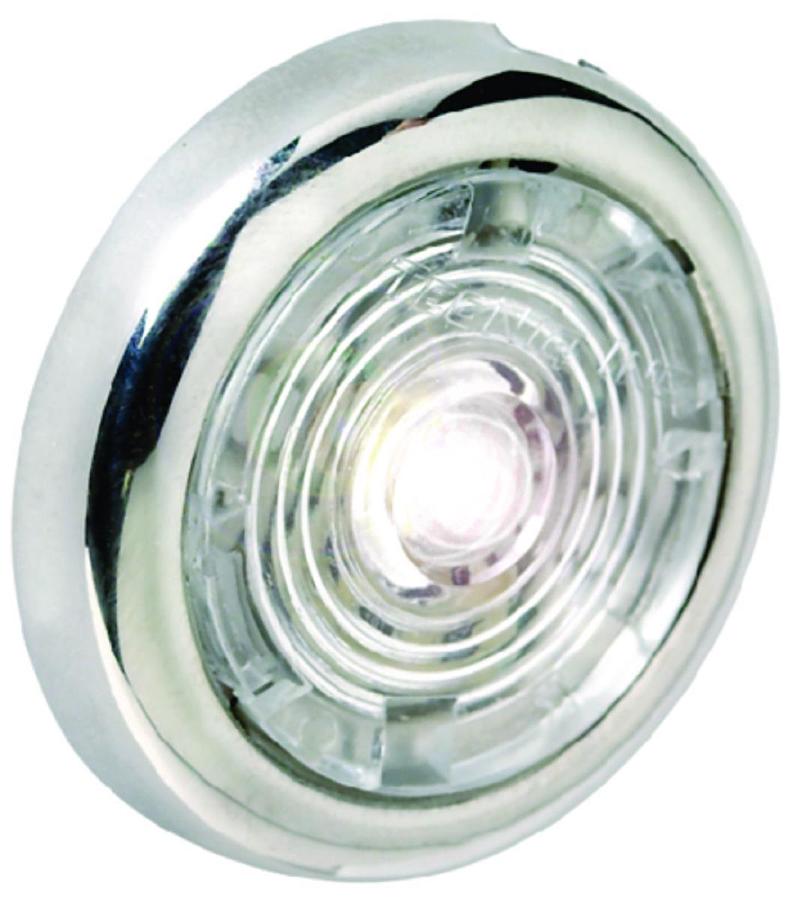 LED Round Interior/Exterior Light - Stainless Steel Bezel Housing - 12V - 1 1/2in. - Red