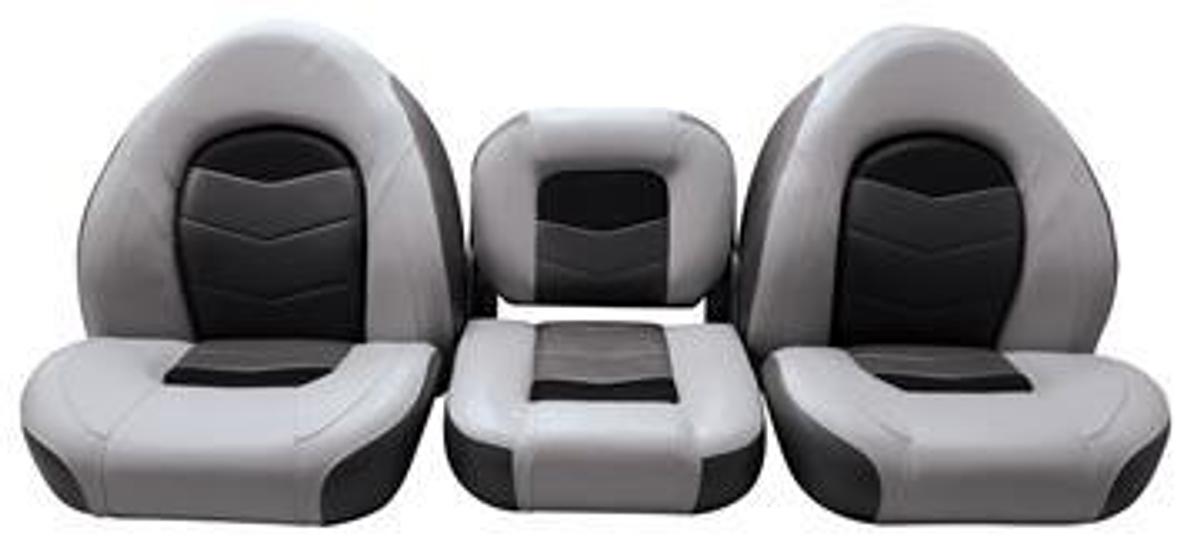 Pro-Angler Tour Series Bass Bucket Seat Set with 17in. Buddy Seat - Marble/Black/Charcoal