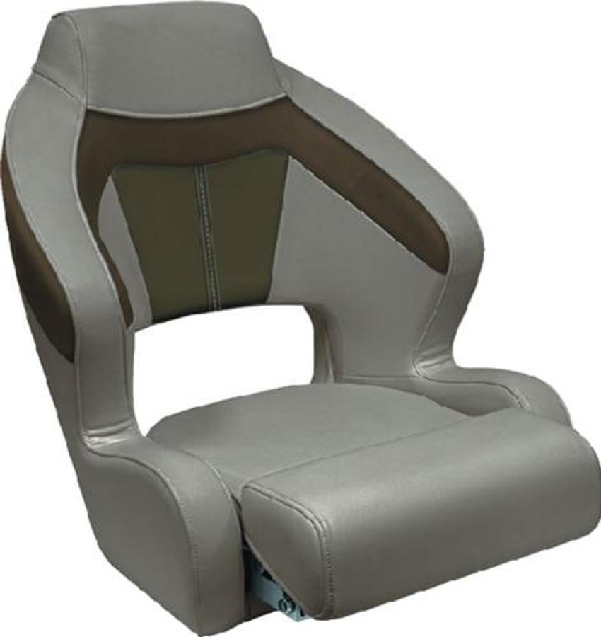 Premier Pontoon XL Bucket Seat with Flip Up Bolster - Mocha Java/Mushroom/Cafe