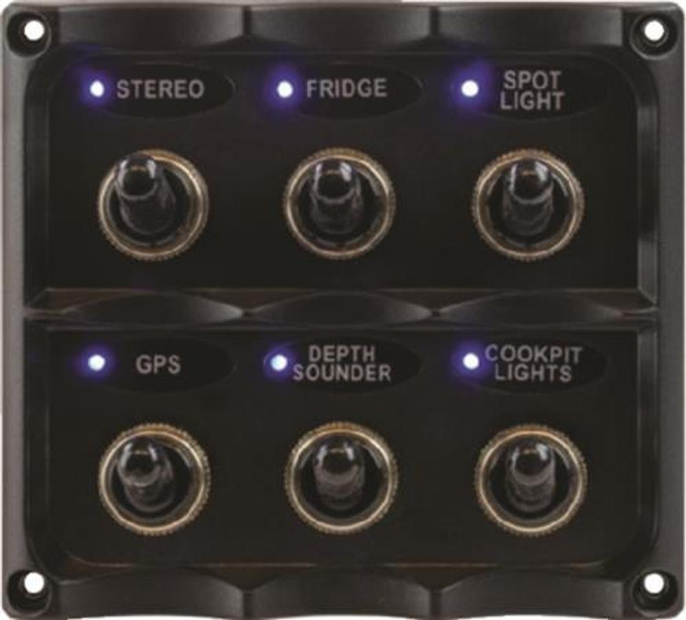 Water Resistant Toggle Switch Panel with 6 Switches