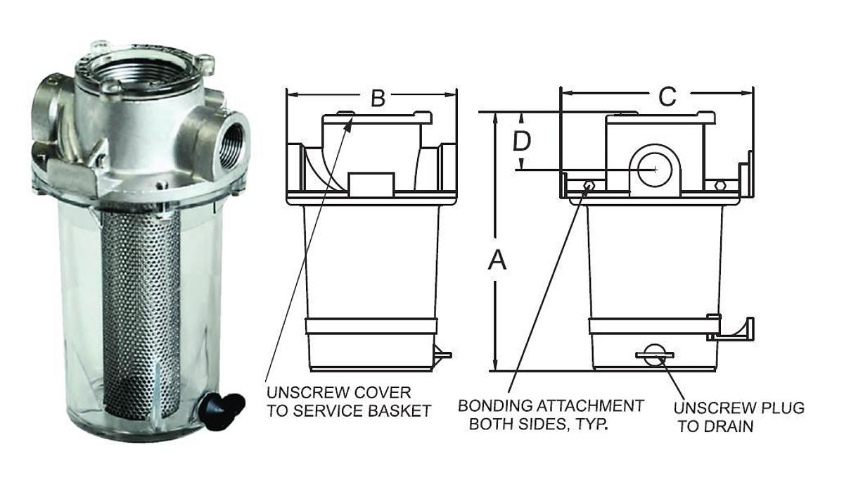 ARG Raw Water Strainer with Stainless Basket - 2-1/2in. NPT