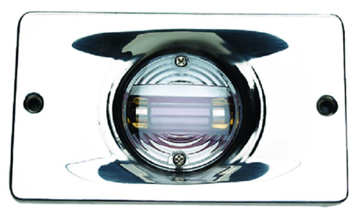 Transom Light with Stainless Steel Flange - Rectangular Housing - 5 1/8in. L x 3 1/16in. W x 1in. D