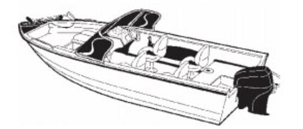 Poly-Flex II Aluminum V-Hull Fishing w/ Walk-Thru Windshield Cover - Wide Series - 16ft. 6in.