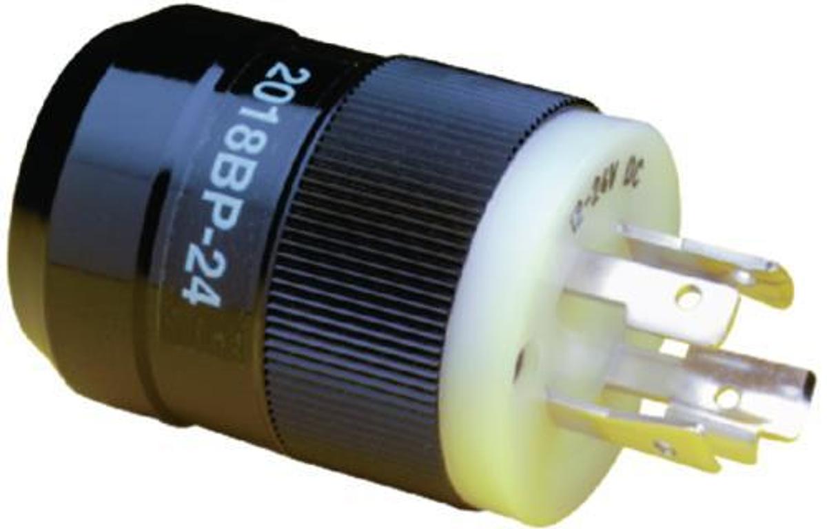 Marinco 4-Wire 12/24V Locking Charging/Trolling System Trolling Motor Plug (Male) - Black