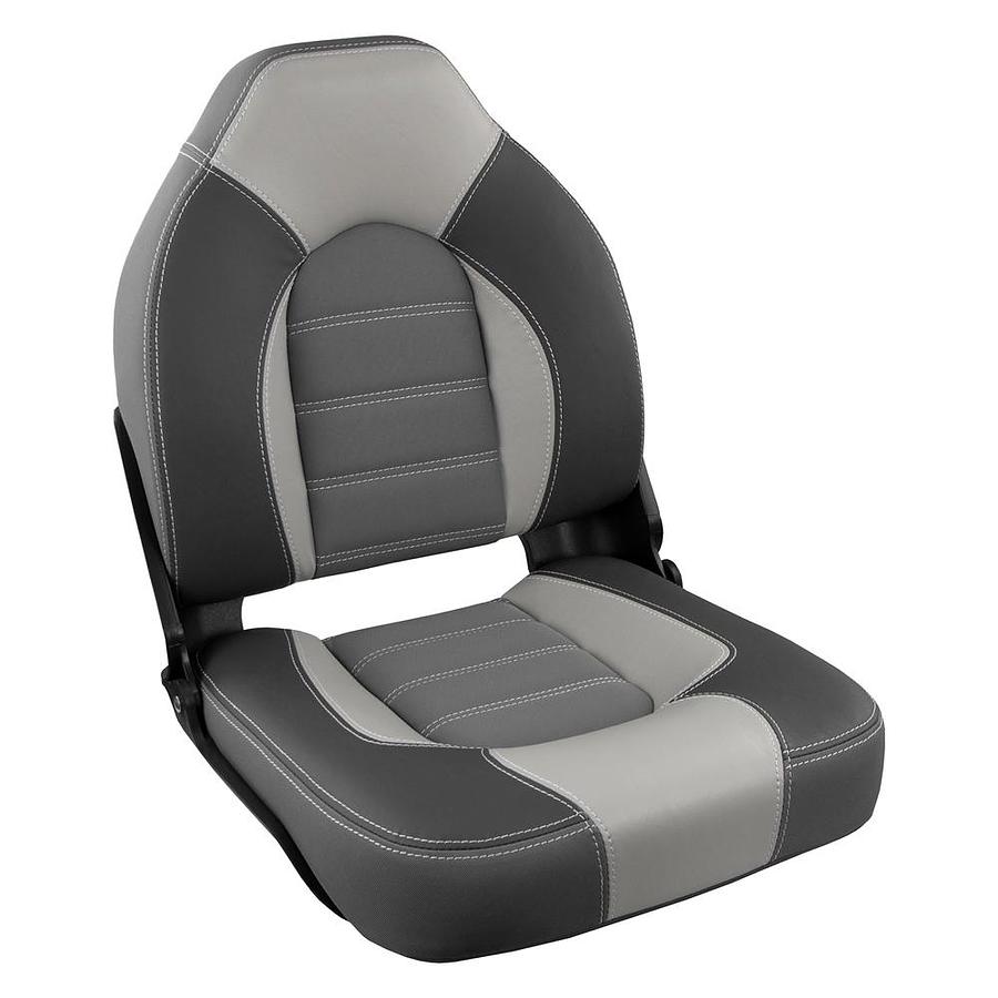 Skipper Premium High Back Fold Down Seat - Charcoal/Gray