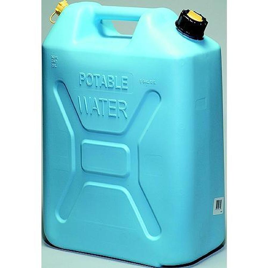 Manual Vent Military Style Water Jerry Can with CRC - 5.3 Gal./20L - Light Blue