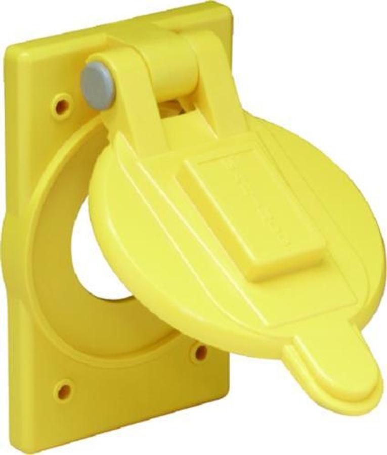 Polycarbonate Waterproof Cover for 15A/20A/30A Single Receptacles - Yellow