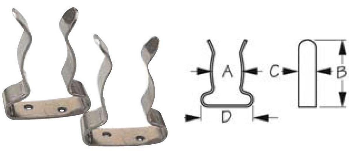 Boat Hook Clip - 3/4in. to 1in. - Stainless Steel (Pair)