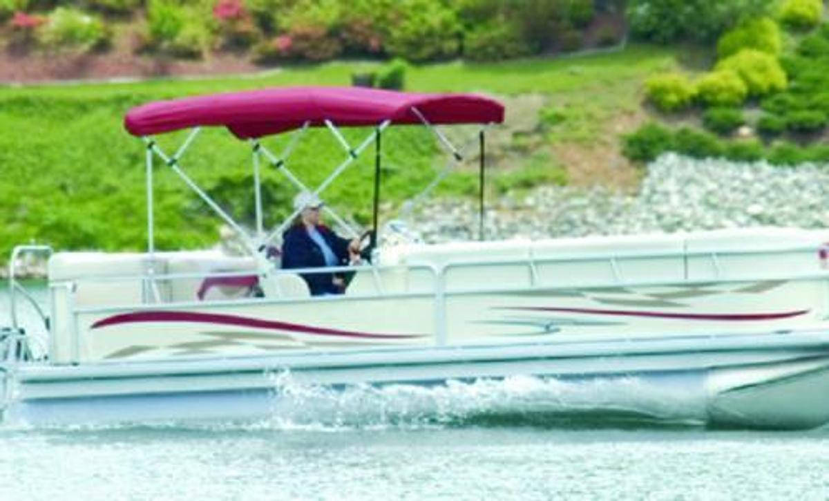4 Bow Bimini Fabric with Boot - 96in.-102in. - Burgundy
