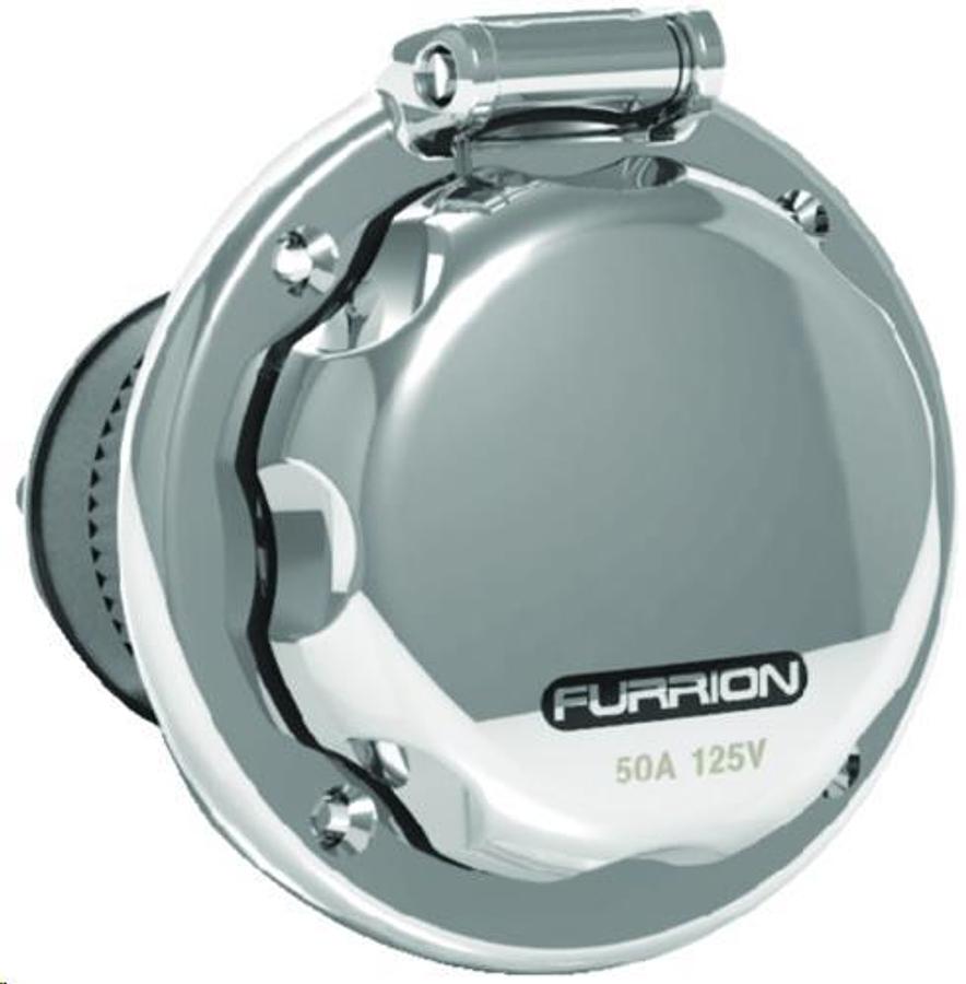 50 Amp Polished Stainless Steel Round Power Inlet