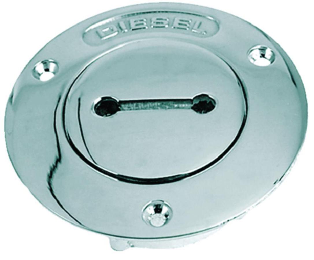 Diesel Fuel & Water Fills for Pipe - 2in. Chrome - 4-1/4in. Flange - Chrome