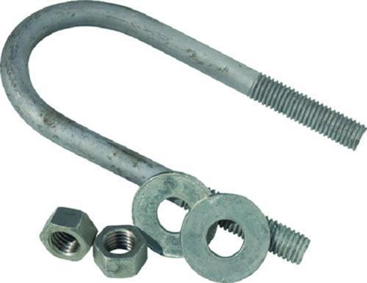 Hot Dipped Galvanized U-Bolt Kit - Round - 3 1/16in.x6 11/16in.