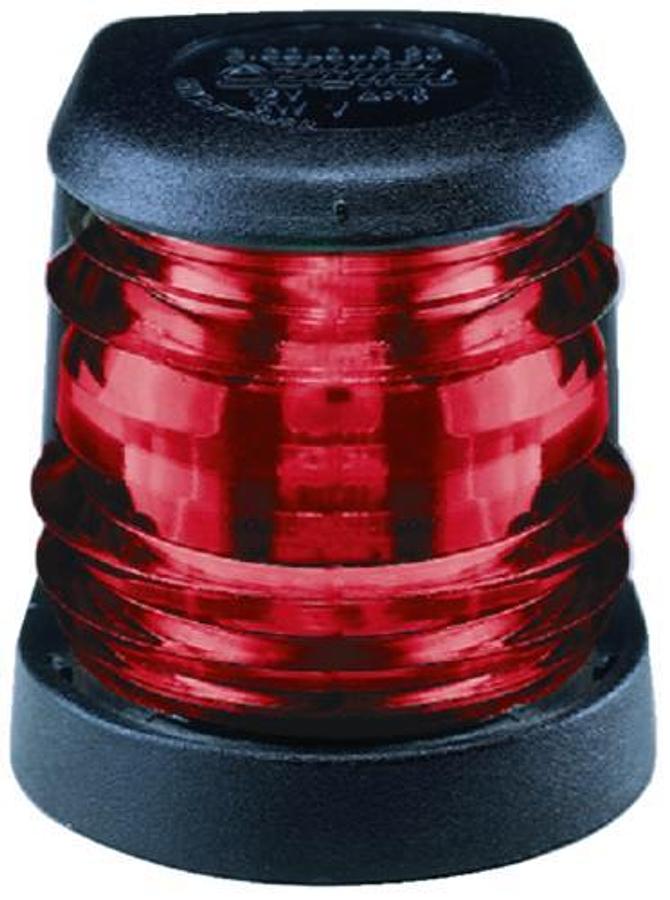 Series 20 Powerboat Navigation Side Light - Deck Mount Port - Black Housing - Red Lens