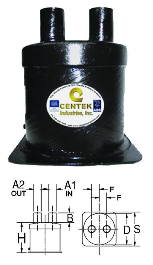 Vernalift Top In/Top Out Muffler - 2in. Ports - 10.04in. Diameter