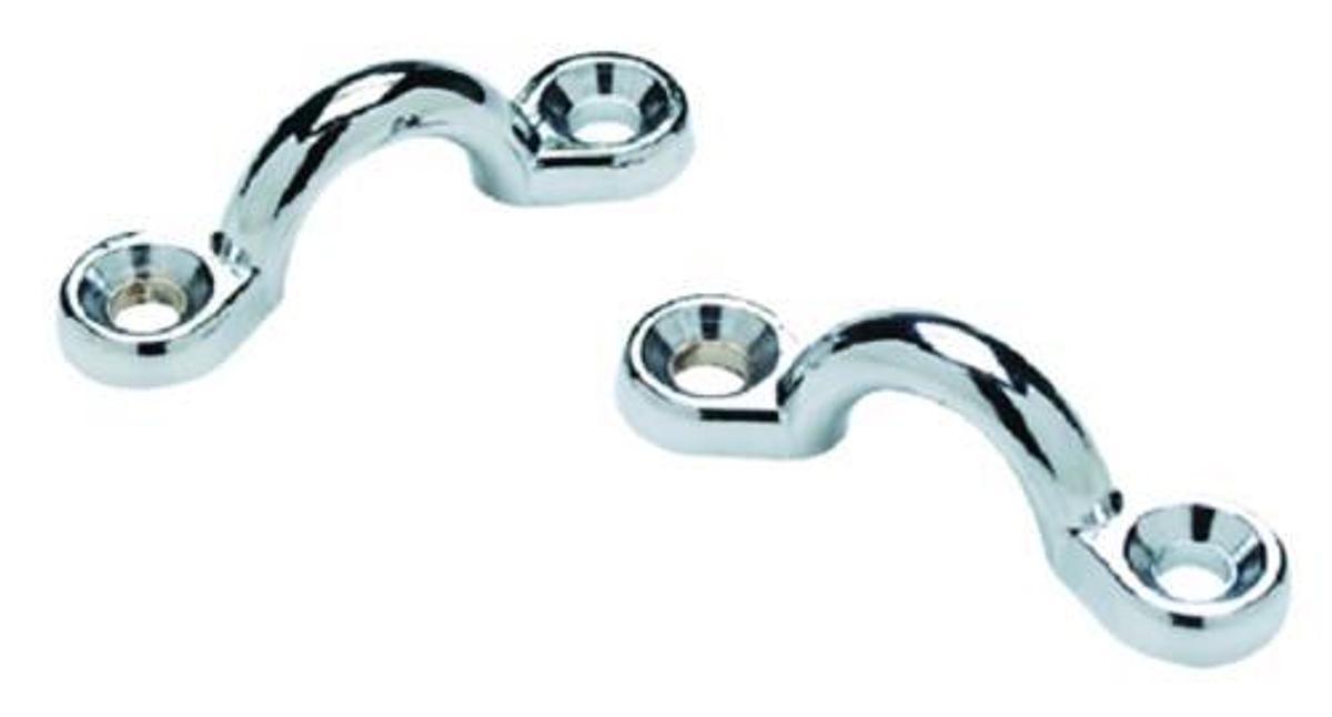 Eye Straps - 1 7/8in. x 3/8in. - Chrome Plated Zinc